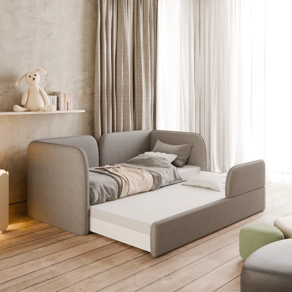Naomi Babybett mit Schublade und Zusatz-Schlafplatz — Ansicht 2