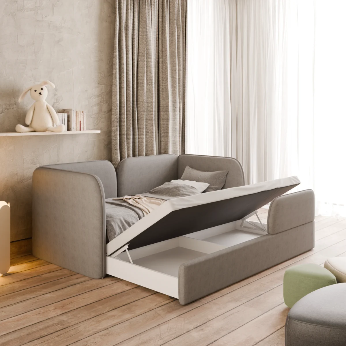 Naomi Babybett mit Schublade und Zusatz-Schlafplatz — Ansicht 1